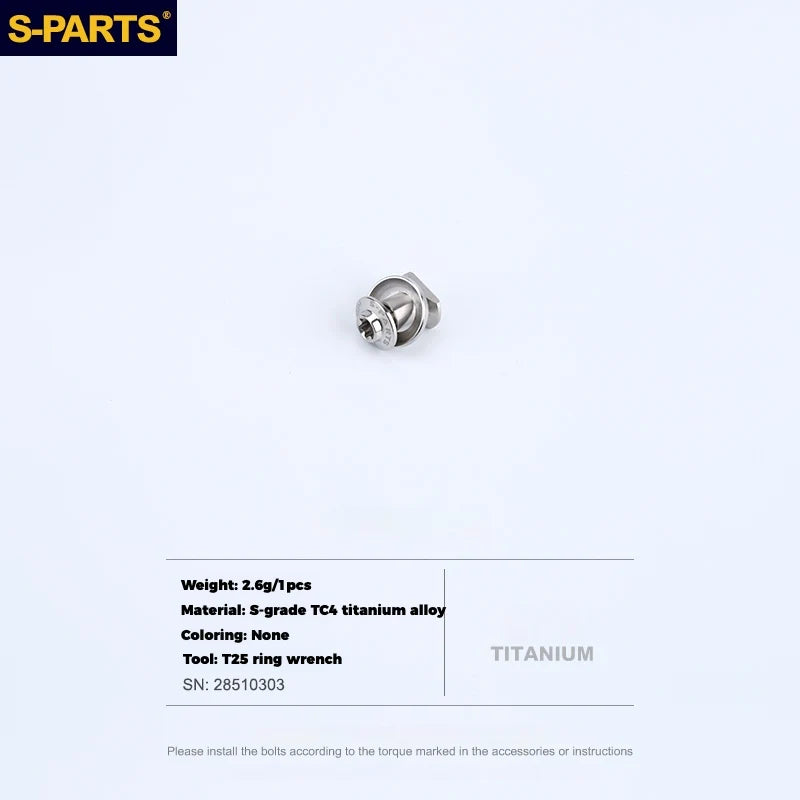S-PARTS Titanium eeBrakes C-Clamp Screw & Adapter Series Brake Pad Screw Set (1 set)