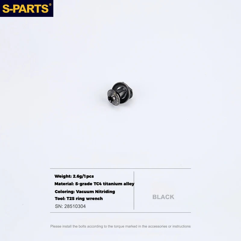 S-PARTS Titanium eeBrakes C-Clamp Screw & Adapter Series Black Brake Pad Screw Set (1 set)