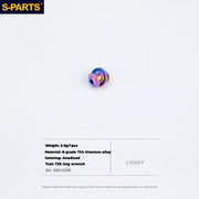 S-PARTS Titanium eeBrakes C-Clamp Screw & Adapter Series Candy Brake Pad Screw Set (1 set)