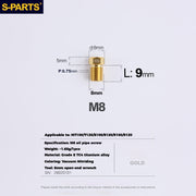 S-PARTS Titanium Hydraulic Hose Bolts for MTB & Road Bikes — Shimano XTR / Ultegra / Dura-Ace & SRAM Road — M8 Oil Hose Screws