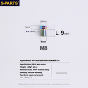 S-PARTS Titanium Hydraulic Hose Bolts for MTB & Road Bikes — Shimano XTR / Ultegra / Dura-Ace & SRAM Road — M8 Oil Hose Screws