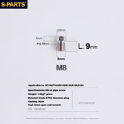 S-PARTS Titanium Hydraulic Hose Bolts for MTB & Road Bikes — Shimano XTR / Ultegra / Dura-Ace & SRAM Road — M8 Oil Hose Screws