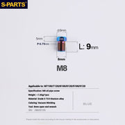 S-PARTS Titanium Hydraulic Hose Bolts for MTB & Road Bikes — Shimano XTR / Ultegra / Dura-Ace & SRAM Road — M8 Oil Hose Screws