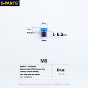 S-PARTS Titanium Hydraulic Hose Bolts for MTB & Road Bikes — Shimano XTR / Ultegra / Dura-Ace & SRAM Road — M8 Oil Hose Screws