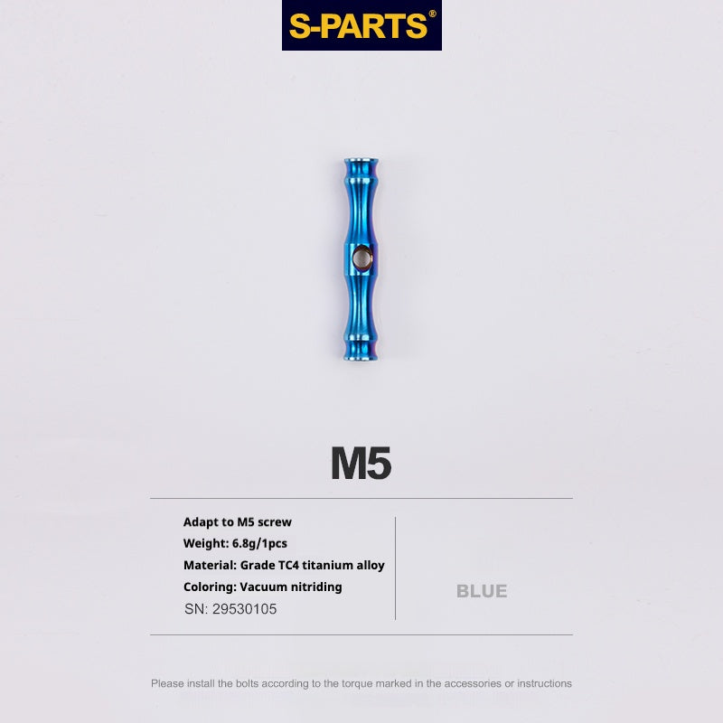 S-PARTS Titanium Leveling Seatpost Cradle — M5 — Thomson / FSA / WCS / EC70 / XXX / PRO Blue