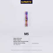S-PARTS Titanium Leveling Seatpost Cradle — M5 — Thomson / FSA / WCS / EC70 / XXX / PRO Rainbow