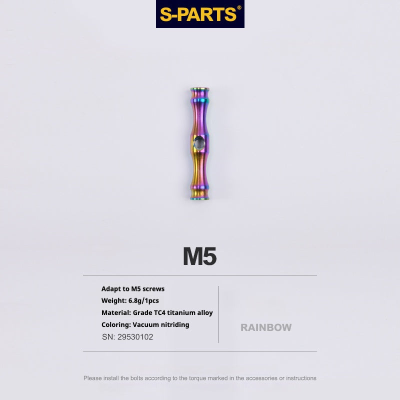 S-PARTS Titanium Leveling Seatpost Cradle — M5 — Thomson / FSA / WCS / EC70 / XXX / PRO Rainbow