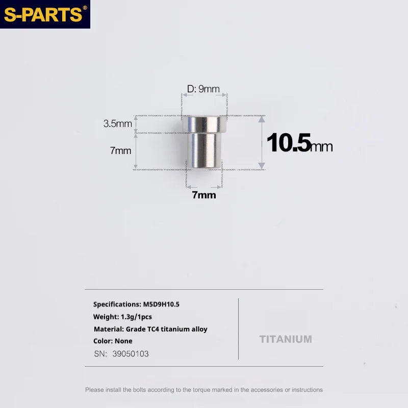 S-PARTS Titanium Lock On Bolt for Integrated Handlebar / Stem