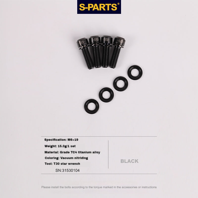 S-PARTS Titanium M6 Step Washer for Hydraulic Disc Brakes — Shimano / SRAM / Magura / Avid / Trickstuff / XT / SLX / XTR / Guide / Code
