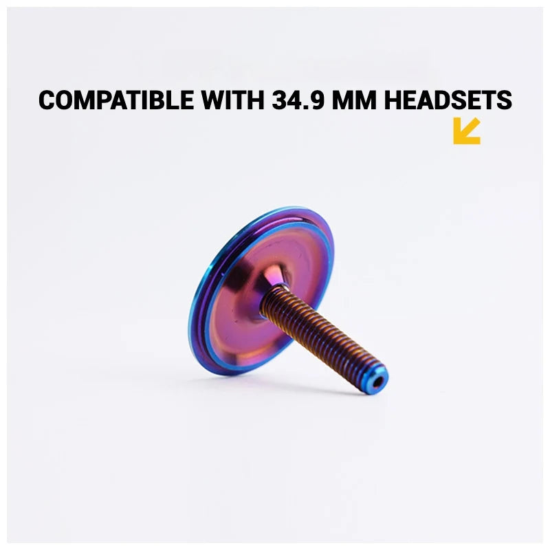 S-PARTS Titanium OD2 34.9mm Laser Headset Cap | CNC Machined | Multiple Designs - Detail 2