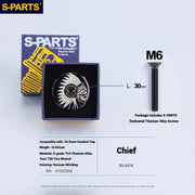 S-PARTS Titanium OD2 34.9mm Laser Headset Cap | CNC Machined | Multiple Designs - Detail 28