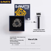 S-PARTS Titanium OD2 34.9mm Laser Headset Cap | CNC Machined | Multiple Designs - Detail 35