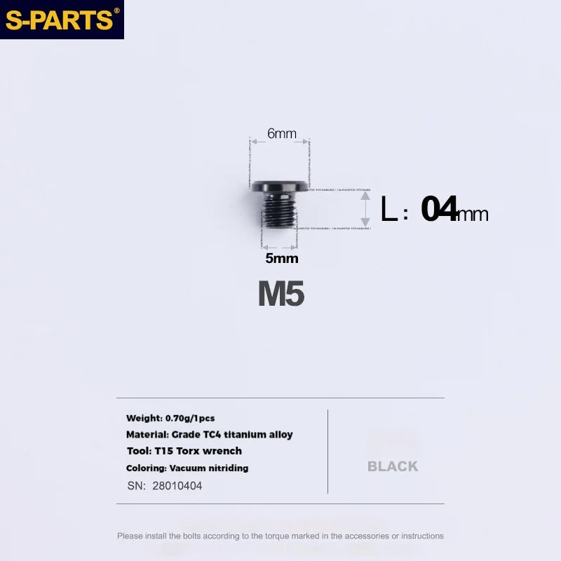 S-PARTS Titanium Oil Port Screw Shimano / SRAM / TRP Brake & Shifter Levers Specifically for SRAM Mountain Brake Levers 1pcs