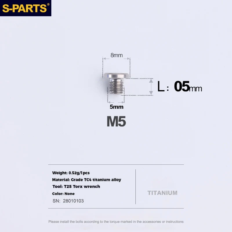 S-PARTS Titanium Oil Port Screws Shimano SRAM TRP