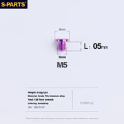 S-PARTS Titanium Oil Port Screws Shimano SRAM TRP Specifically for Shimano Mountain Brake Levers 1pcs Purple