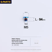 S-PARTS Titanium Oil Port Screws Shimano SRAM TRP Specifically for SRAM Mountain Brake Levers 1pcs Blue