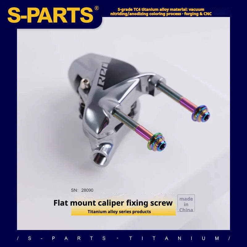 S-PARTS Titanium Road Disc Brake Adapter Mount Bolt Shimano R9270/R8150/R7170 & SRAM RED/FORCE/Rival