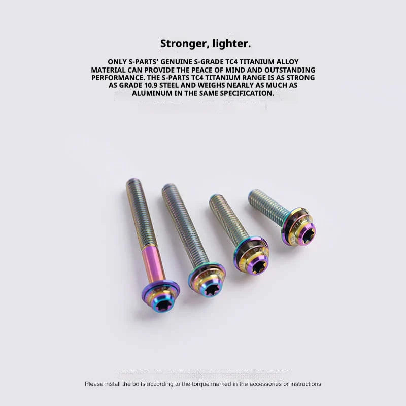 S-PARTS Titanium Road Disc Brake Adapter Mount Bolt Shimano R9270/R8150/R7170 & SRAM RED/FORCE/Rival