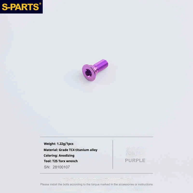 S-PARTS Titanium Road Disc Brake Adapter Mount Bolt Shimano R9270/R8150/R7170 & SRAM RED/FORCE/Rival Flush mount clamp base