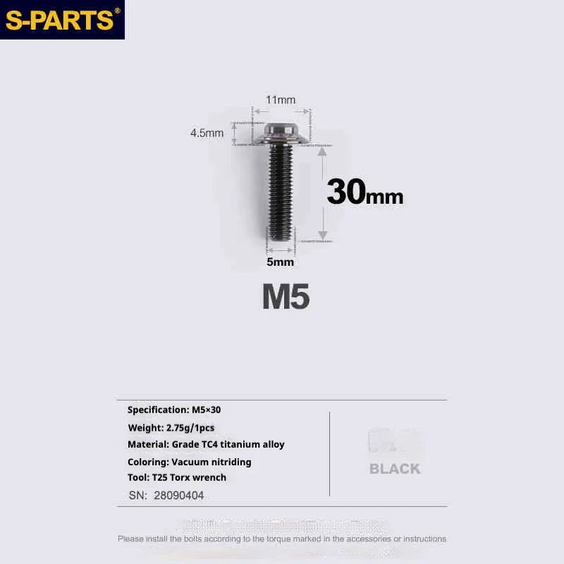 S-PARTS Titanium Road Disc Brake Adapter Mount Bolt Shimano R9270/R8150/R7170 & SRAM RED/FORCE/Rival Flat Mount Clamp Set