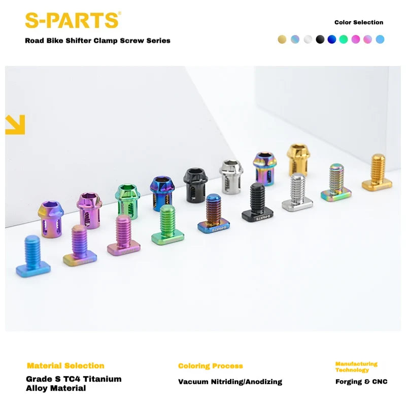 S-PARTS Titanium Road Shifter Clamp Bolt & Nut Set Shimano / SRAM