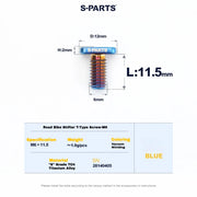 S-PARTS Titanium Road Shifter Clamp Bolt & Nut Set Shimano / SRAM Blue