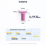 S-PARTS Titanium Road Shifter Clamp Bolt & Nut Set Shimano / SRAM Purple
