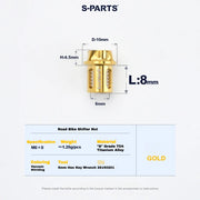 S-PARTS Titanium Road Shifter Clamp Bolt & Nut Set Shimano / SRAM Gold