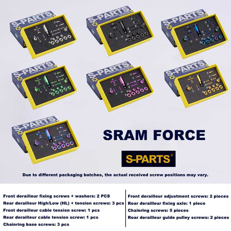 S-PARTS Titanium Screws for SRAM RED / Force / Rival 22-Speed Road Bike Systems
