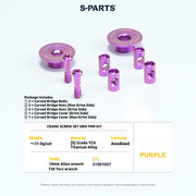 S-PARTS Titanium Screws to fit SRM PM9 Titanium Crank Covers for drive and non-drive sides.