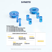S-PARTS Titanium Screws to fit SRM PM9 Titanium Crank Covers for drive and non-drive sides.