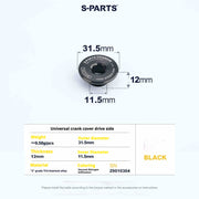 S-PARTS Titanium Screws to fit SRM PM9 Titanium Crank Covers for drive and non-drive sides.