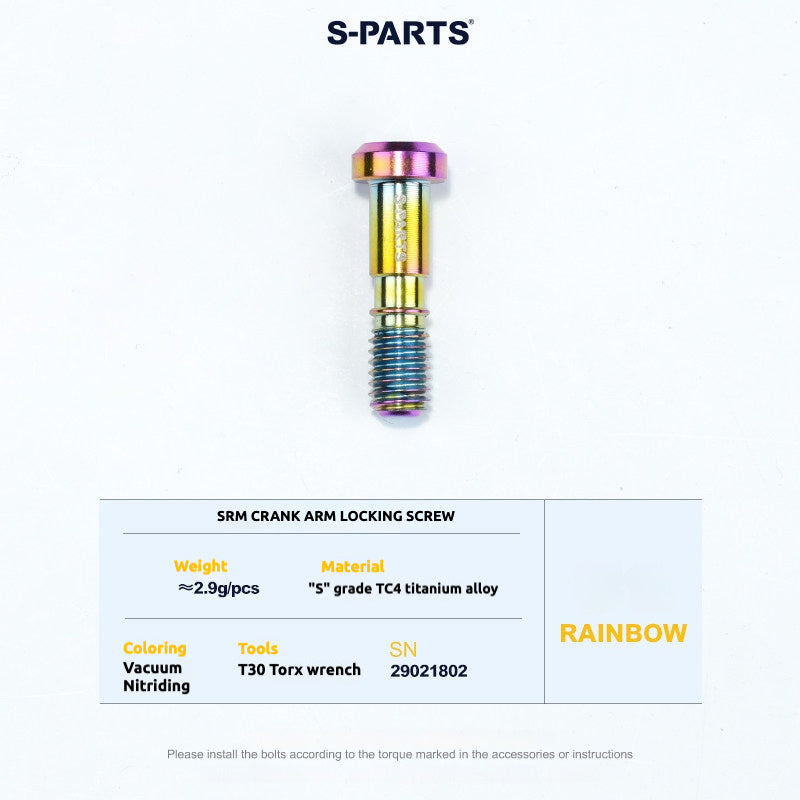 S-PARTS Titanium Screws to fit SRM PM9 Titanium Crank Covers for drive and non-drive sides.