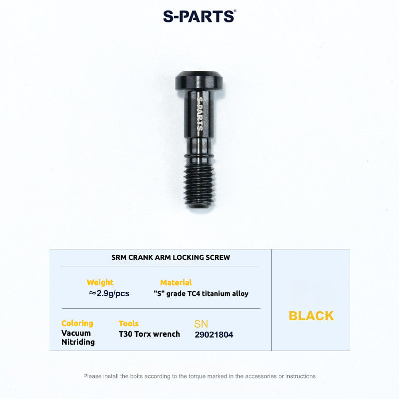 S-PARTS Titanium Screws to fit SRM PM9 Titanium Crank Covers for drive and non-drive sides.