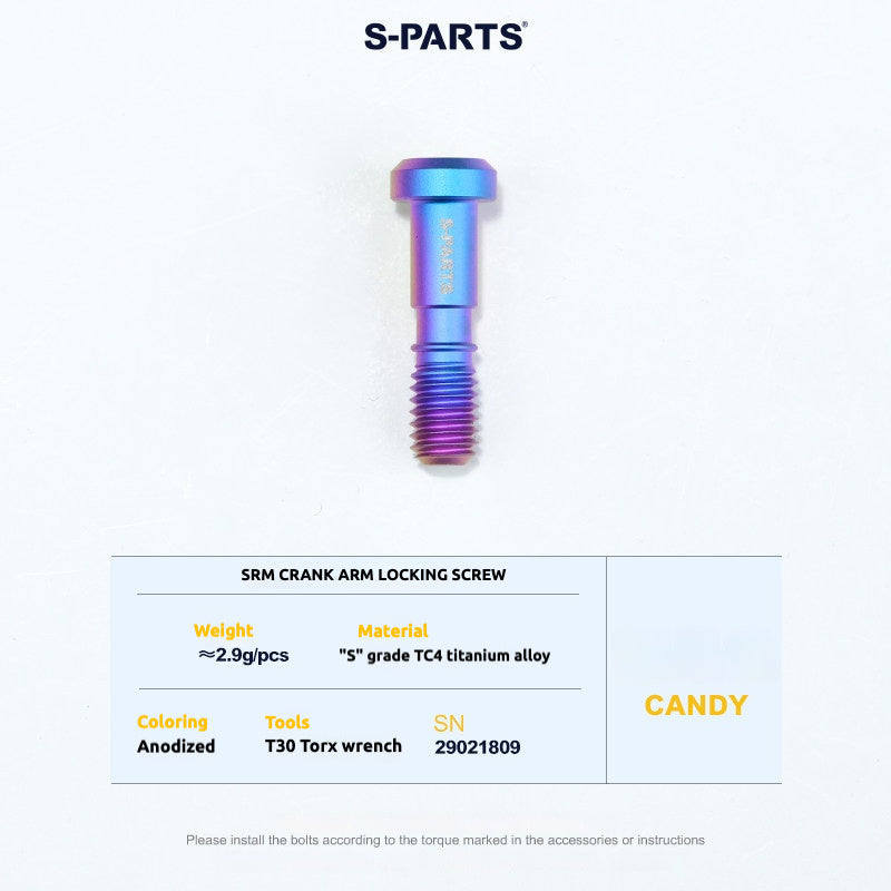 S-PARTS Titanium Screws to fit SRM PM9 Titanium Crank Covers for drive and non-drive sides.