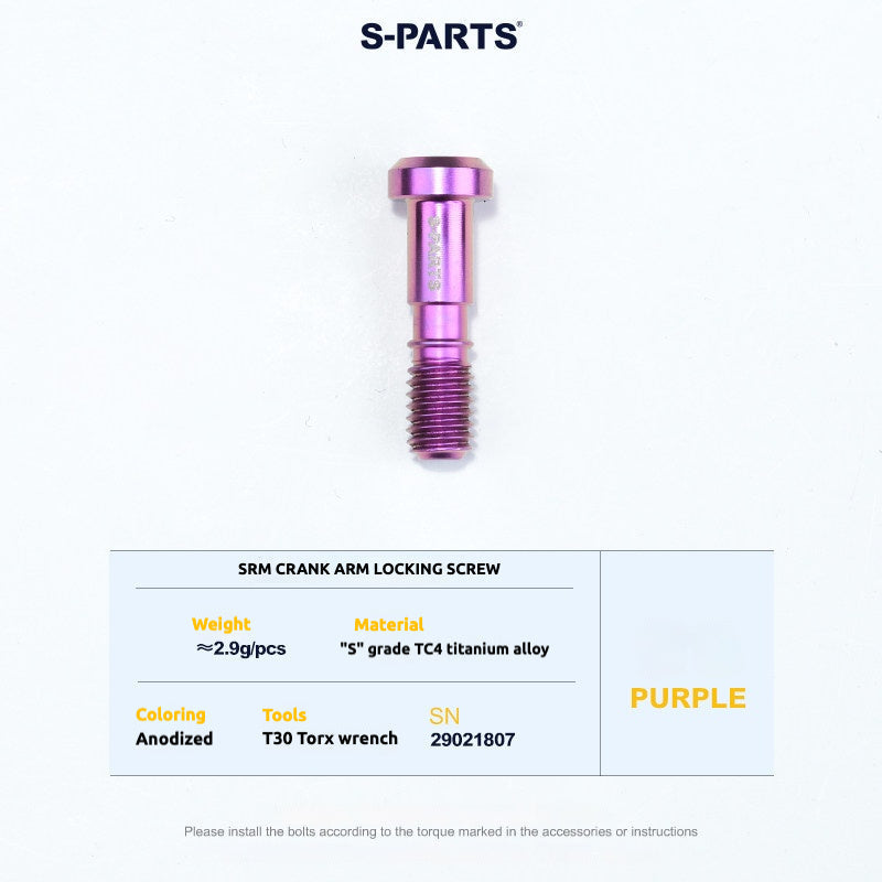 S-PARTS Titanium Screws to fit SRM PM9 Titanium Crank Covers for drive and non-drive sides.