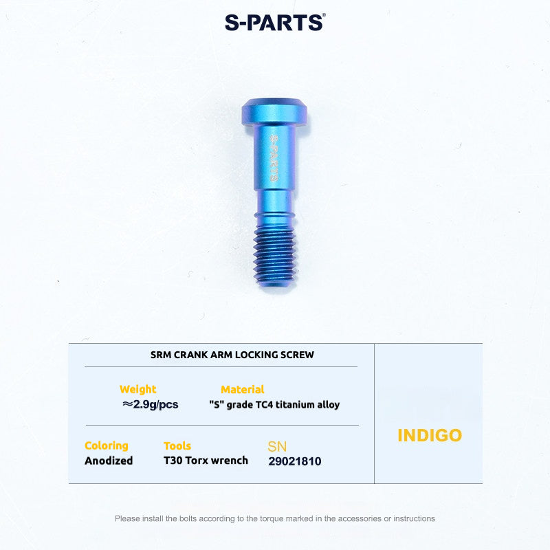 S-PARTS Titanium Screws to fit SRM PM9 Titanium Crank Covers for drive and non-drive sides.