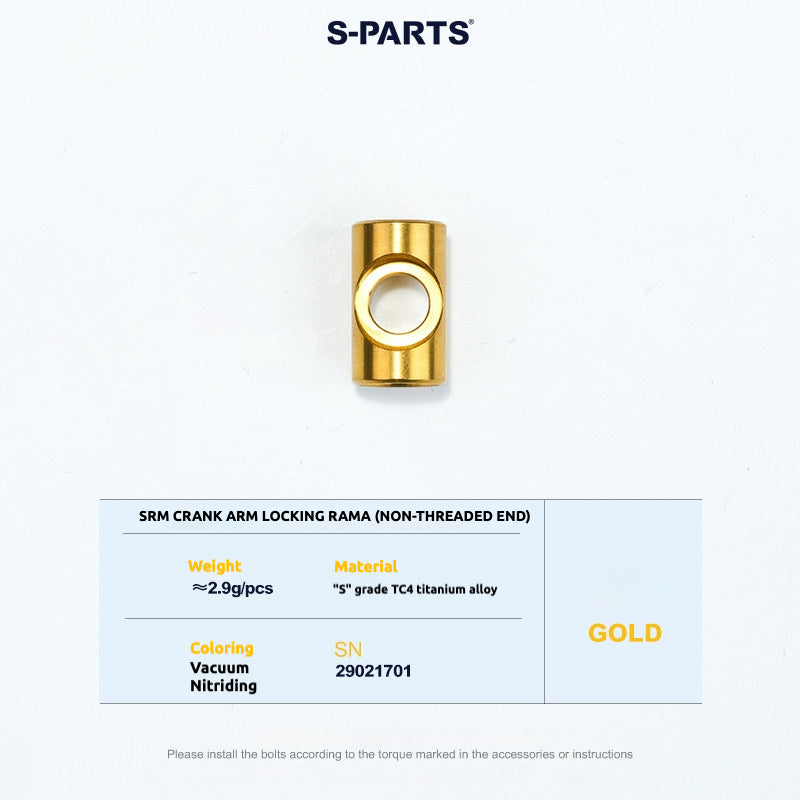 S-PARTS Titanium Screws to fit SRM PM9 Titanium Crank Covers for drive and non-drive sides.