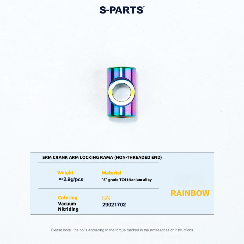 S-PARTS Titanium Screws to fit SRM PM9 Titanium Crank Covers for drive and non-drive sides.