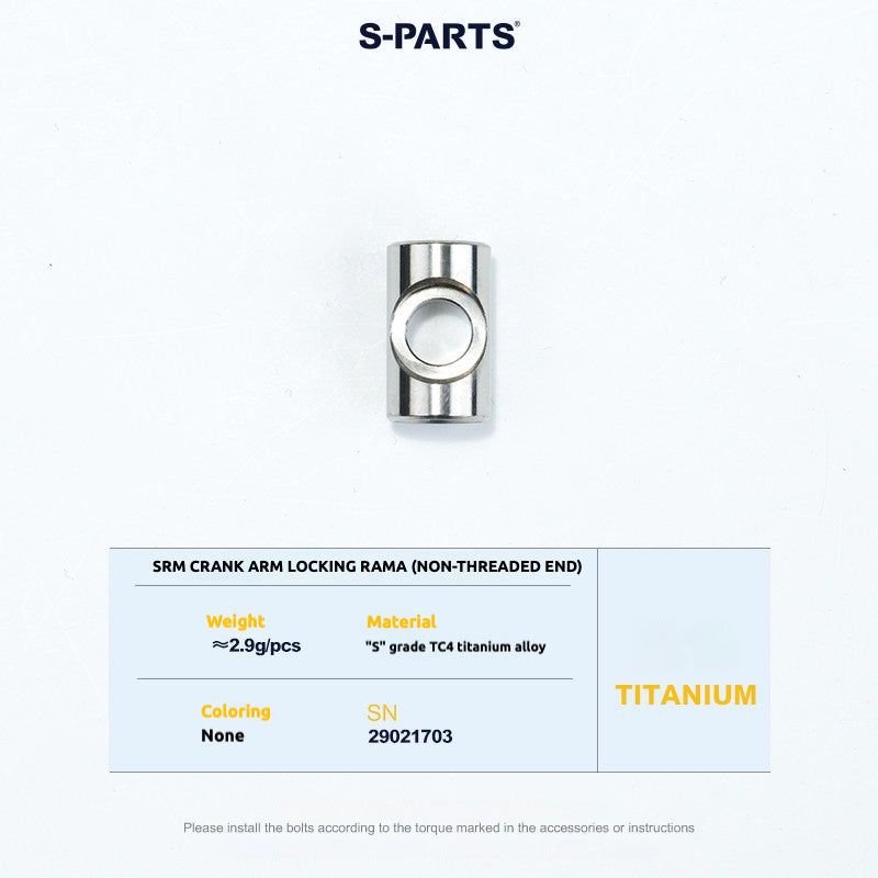 S-PARTS Titanium Screws to fit SRM PM9 Titanium Crank Covers for drive and non-drive sides.