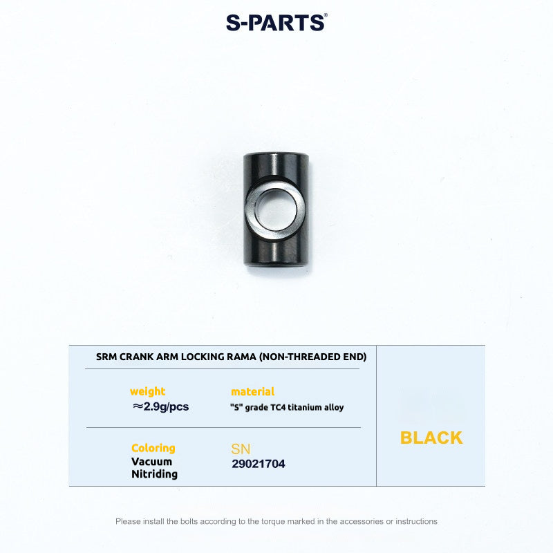 S-PARTS Titanium Screws to fit SRM PM9 Titanium Crank Covers for drive and non-drive sides.