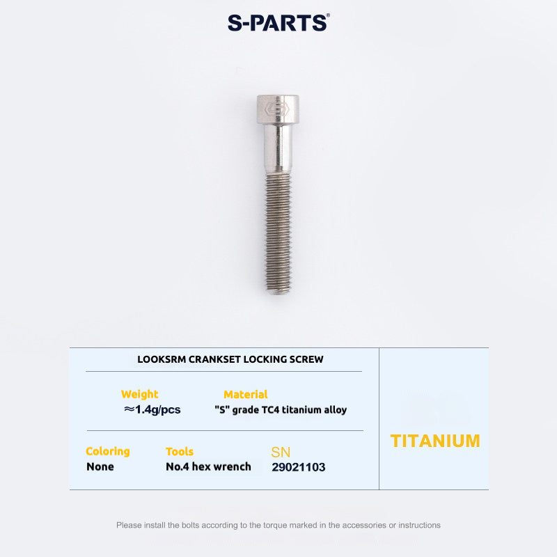 S-PARTS Titanium Screws to fit SRM PM9 Titanium Crank Covers for drive and non-drive sides.