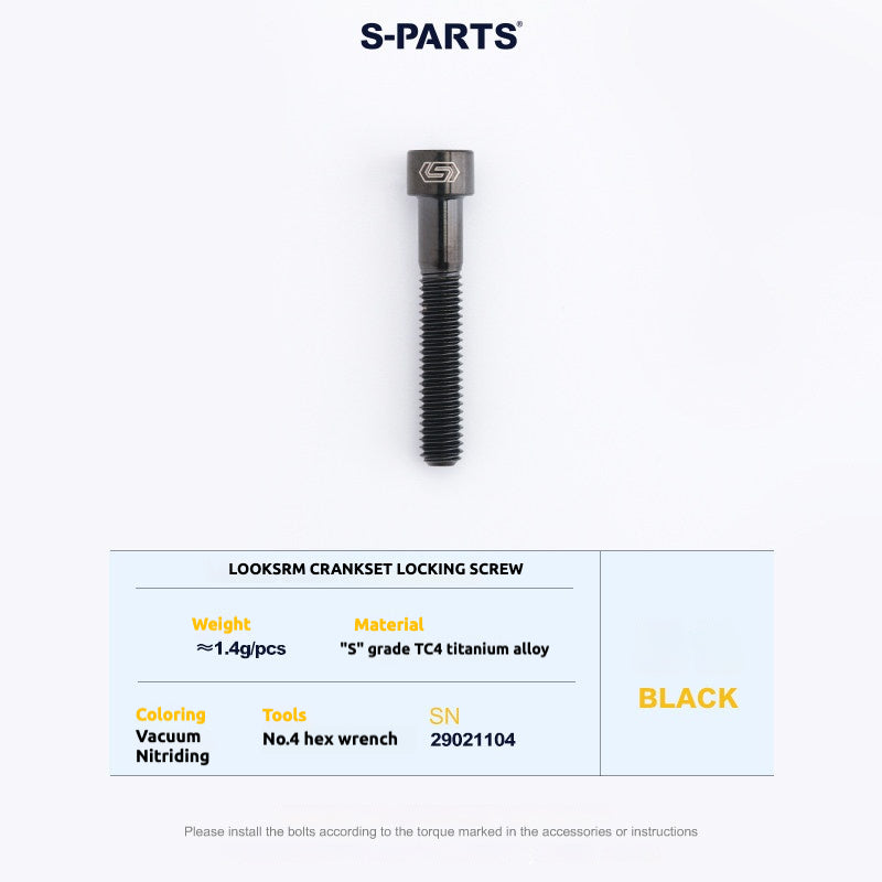 S-PARTS Titanium Screws to fit SRM PM9 Titanium Crank Covers for drive and non-drive sides.