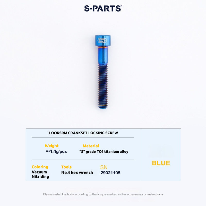 S-PARTS Titanium Screws to fit SRM PM9 Titanium Crank Covers for drive and non-drive sides.