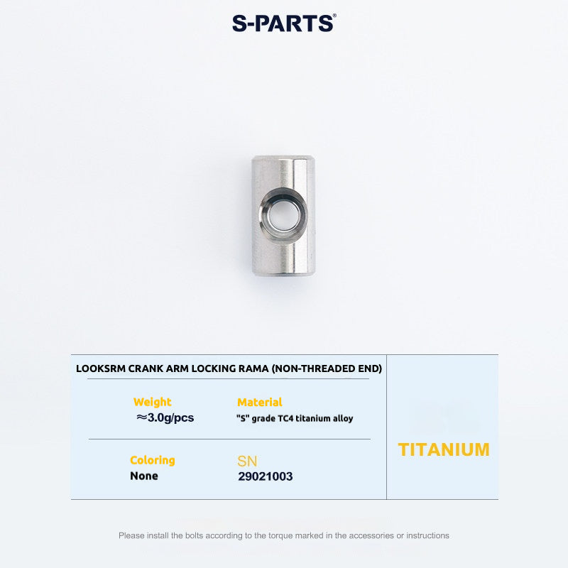 S-PARTS Titanium Screws to fit SRM PM9 Titanium Crank Covers for drive and non-drive sides.