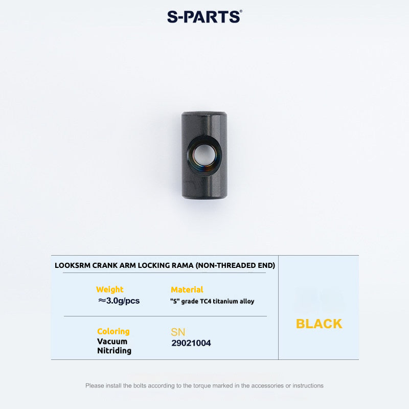 S-PARTS Titanium Screws to fit SRM PM9 Titanium Crank Covers for drive and non-drive sides.