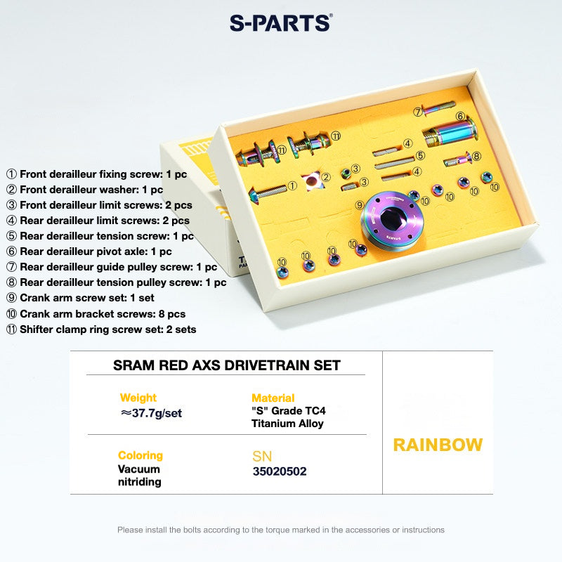 S-PARTS Titanium Drivetrain Hardware for SRAM RED AXS E1 Compatible