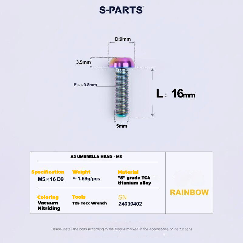 S-PARTS Titanium Drivetrain Hardware for SRAM RED AXS E1 Compatible
