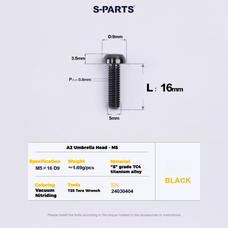 S-PARTS Titanium Drivetrain Hardware for SRAM RED AXS E1 Compatible