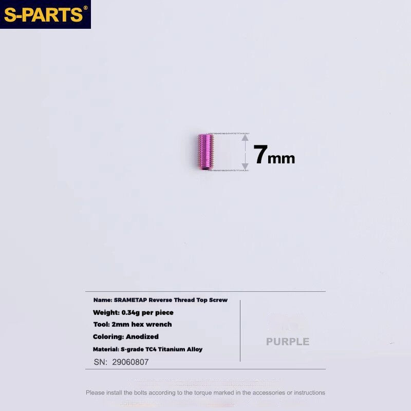 S-PARTS Titanium Drivetrain Hardware for SRAM RED AXS E1 Compatible